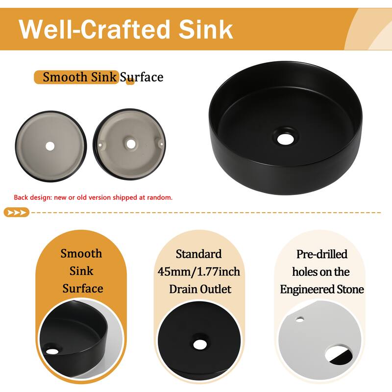 Malwee 30"/36" Floating Bathroom Vanity, Wall Mounted Bathroom Vanity with Ceramic Sink and Soft Close Door