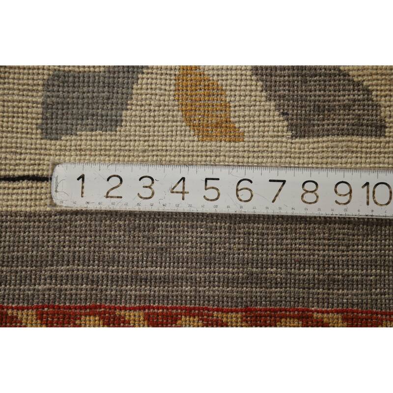 Hand Knotted Oriental 100% Wool Carpet Modern Geometric Greys & Charcoal Gabbeh Area Rug - 9' 11'' X 8' 1''