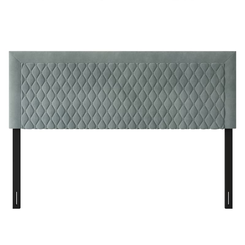 CraftPorch Transitional Velvet Upholstered Headboard - Light Blue - King