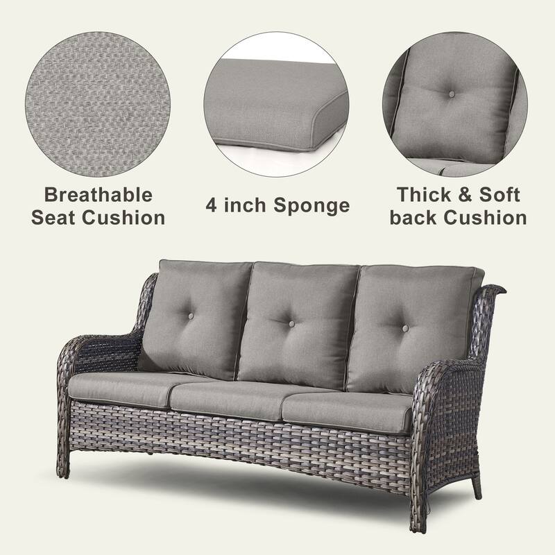 5 Pieces Outdoor Sofa Glider Chair Furniture Set