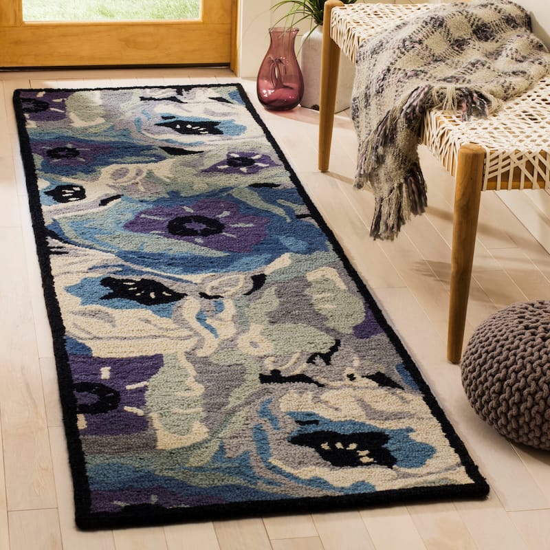 Martha Stewart by SAFAVIEH, Poppy Wool Rug - 2'3" x 8' Runner - Blue