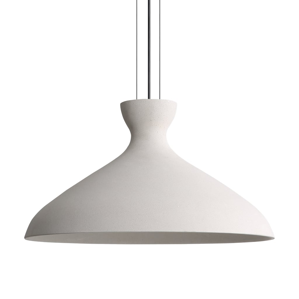 Golden Lighting Aethera 22in Integrated LED Pendant in White Sandstone Cement - Gold