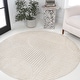 preview thumbnail 6 of 133, JONATHAN Y Dila Geometric Arch Scandi Striped Ivory/Cream Area Rug 5' Round - Ivory/Cream