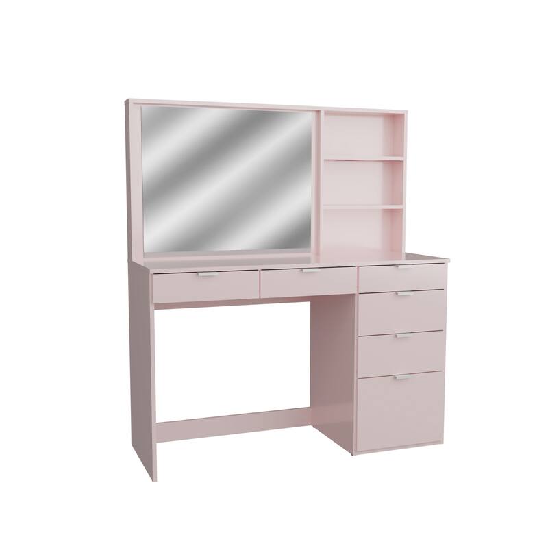 Kappesberg Jade Vanity with Mirror – 6 Drawers and Open Niches - N/A