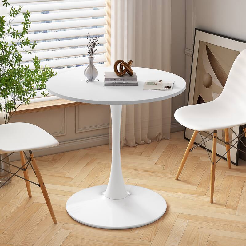 Modern Round Dining Table End Table Leisure Coffee Table with Metal Base
