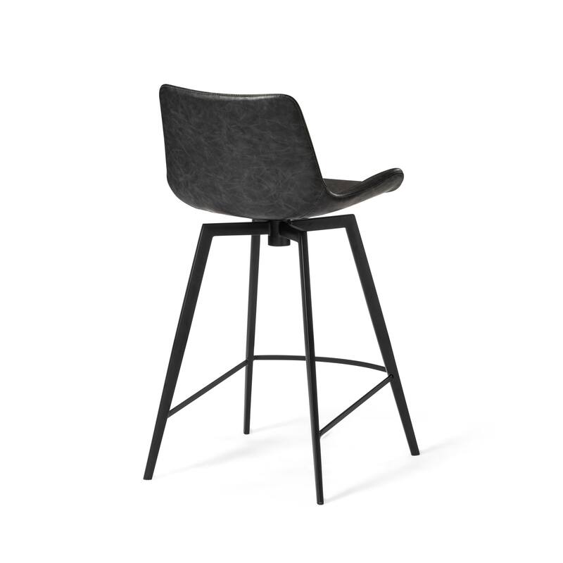 Maven Lane Victor Metal & Vegan Leather Kitchen Dining Stool