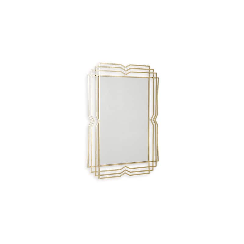 Signature Design by Ashley Claybrook Gold Finish Accent Mirror - 27.5" W x 1.5" D x 39.5" H