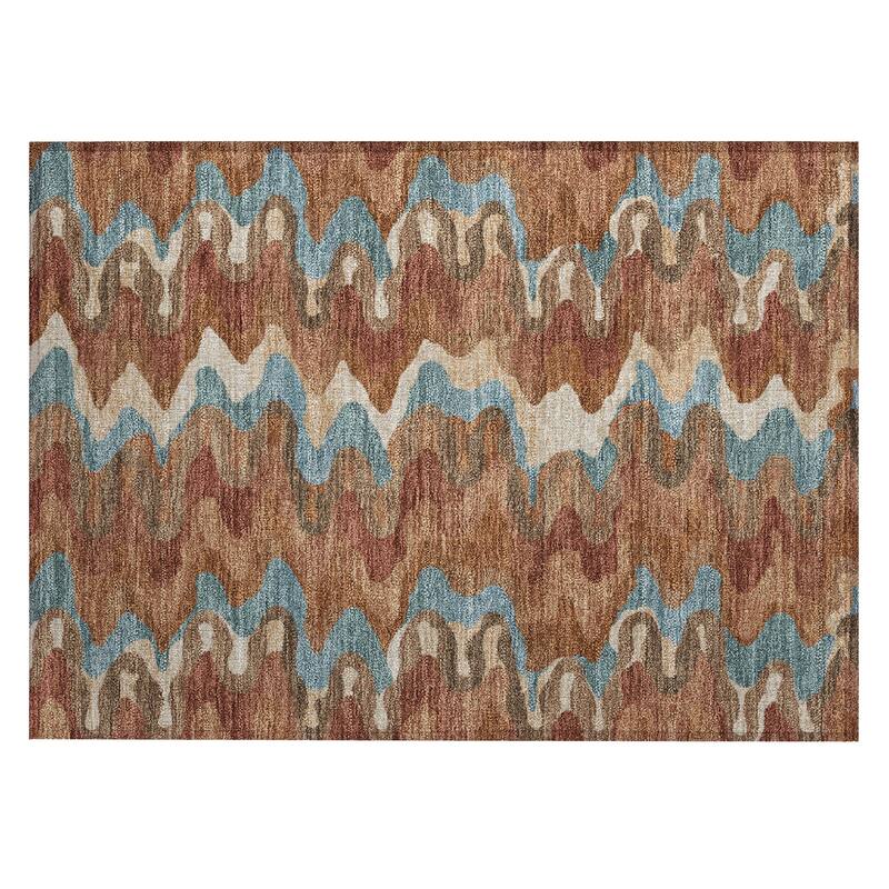 Machine Washable Indoor/ Outdoor Modern Mason Chantille Rug