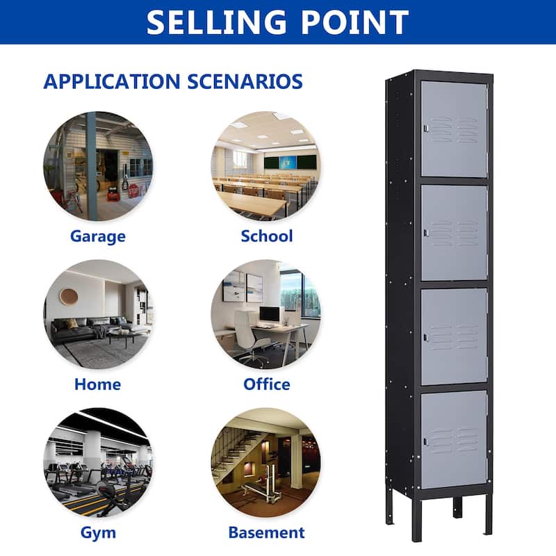 Metal Locker 4 Doors - N/A