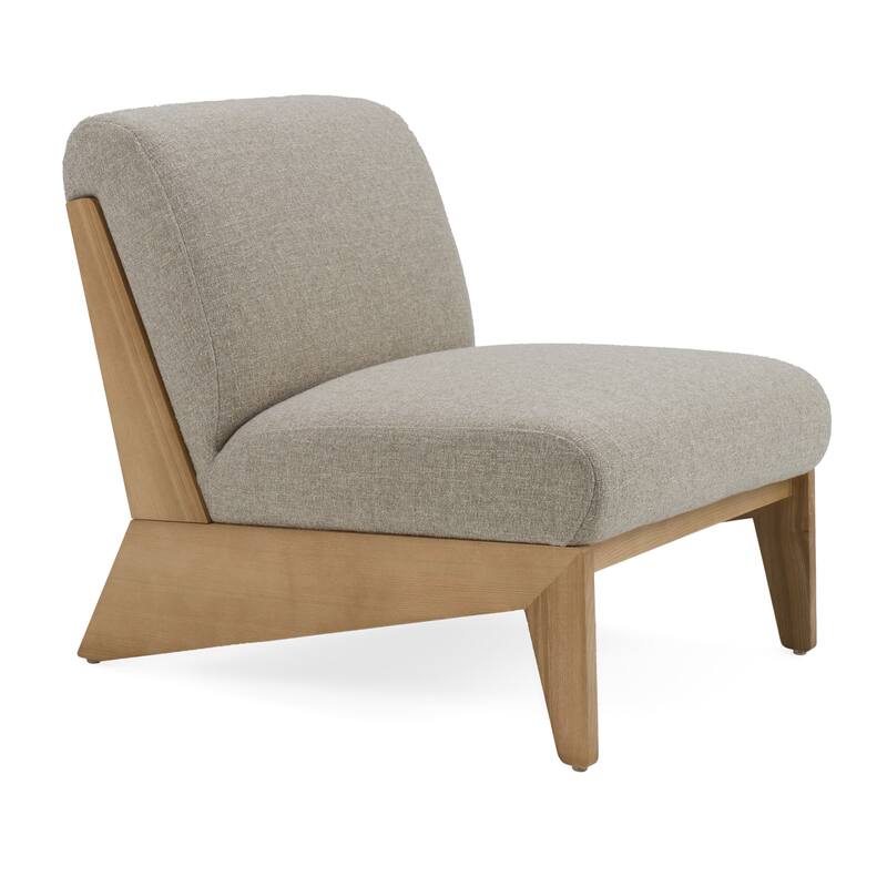 Divani Casa Vance Modern Sand Fabric & Wood Accent Chair