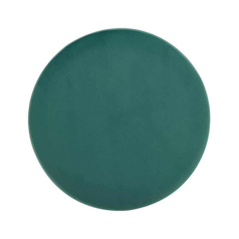 Olias Velvet Upholstered Round Ottoman by Christopher Knight Home
