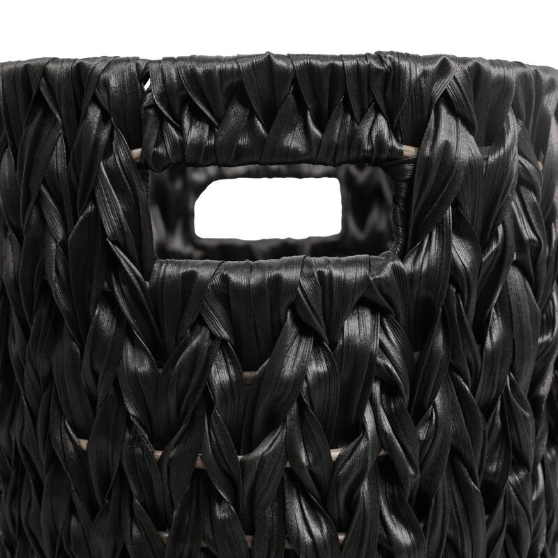 Maple Contemporary Farmhouse Resin 4.5-Gallon Tapered Oval Wicker Watebasket with Handles (Set of 2)