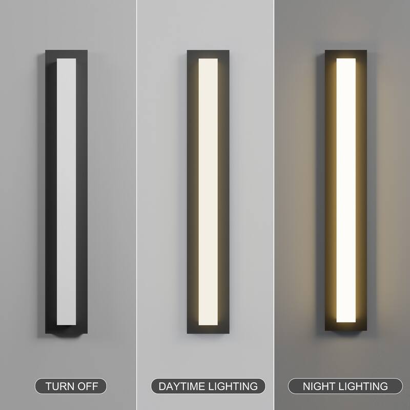 Aluminum LED Outdoor Wall Sconce Rectangle Wall Mounted Lights