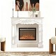 preview thumbnail 2 of 6, Fireplace Mantel, Freestanding Fireplace Surround with Leg for Electric Fireplaces