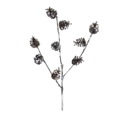 Set of 12 Pinecone Artificial Christmas Sprays 28"