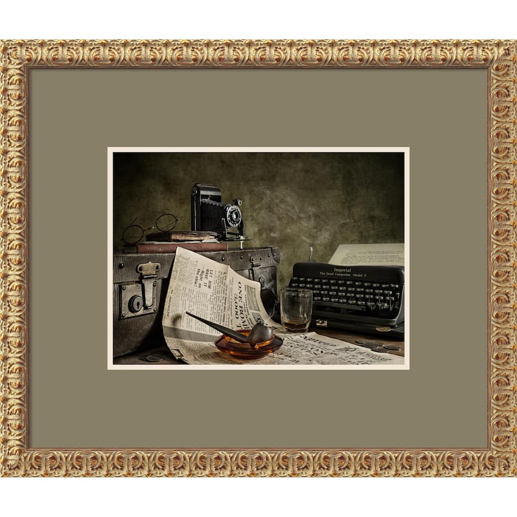 Jonnie Walker War Correspondent by Nick Walton Wood Framed Wall Art Print