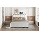 preview thumbnail 4 of 15, Chic Wooden Platform Bed with Dual Drawers and USB Ports for Optimal Functionality