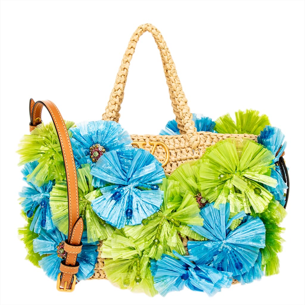 Valentino Vlogo Signature Tote with Floral Embellishments