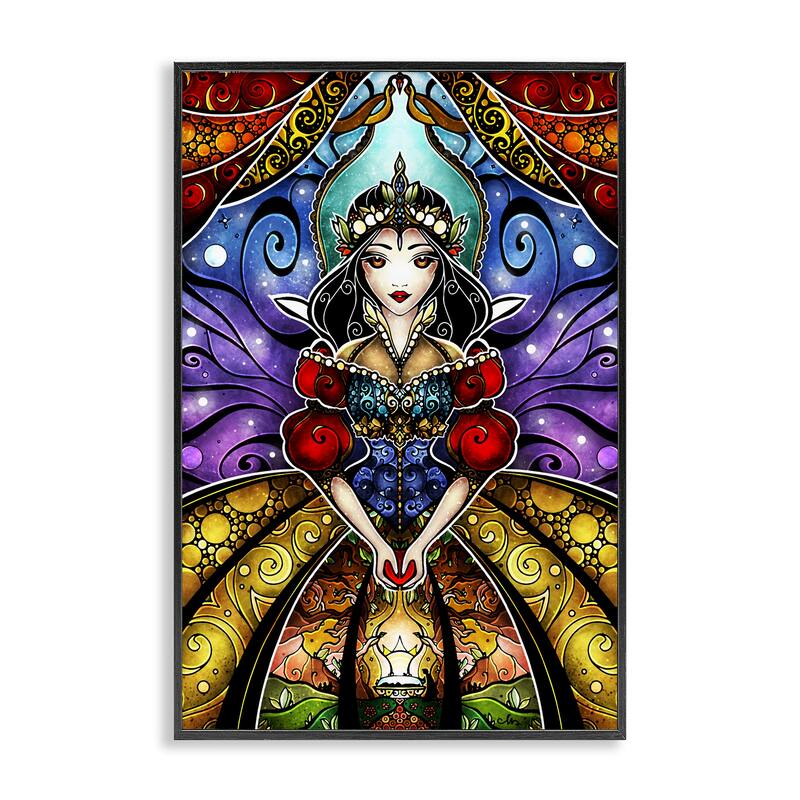 Stupell Nouveau Princess Portrait Framed Giclee Art Design By Mandie Manzano - 20 x 30 - Black