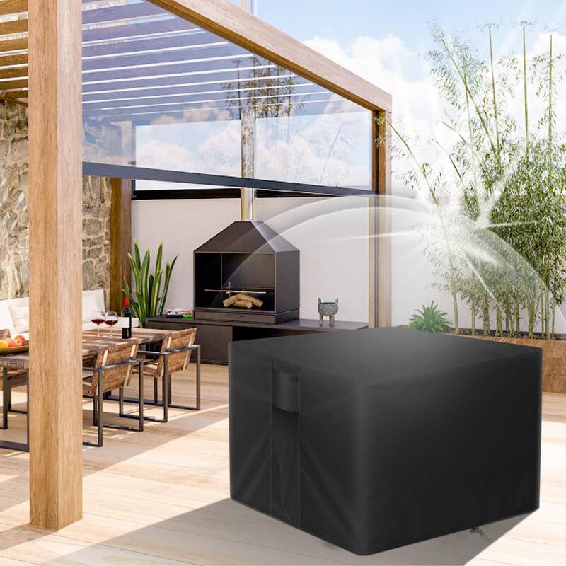 Square Fire Pit Cover Waterproof Patio Fire Table Cover 420D