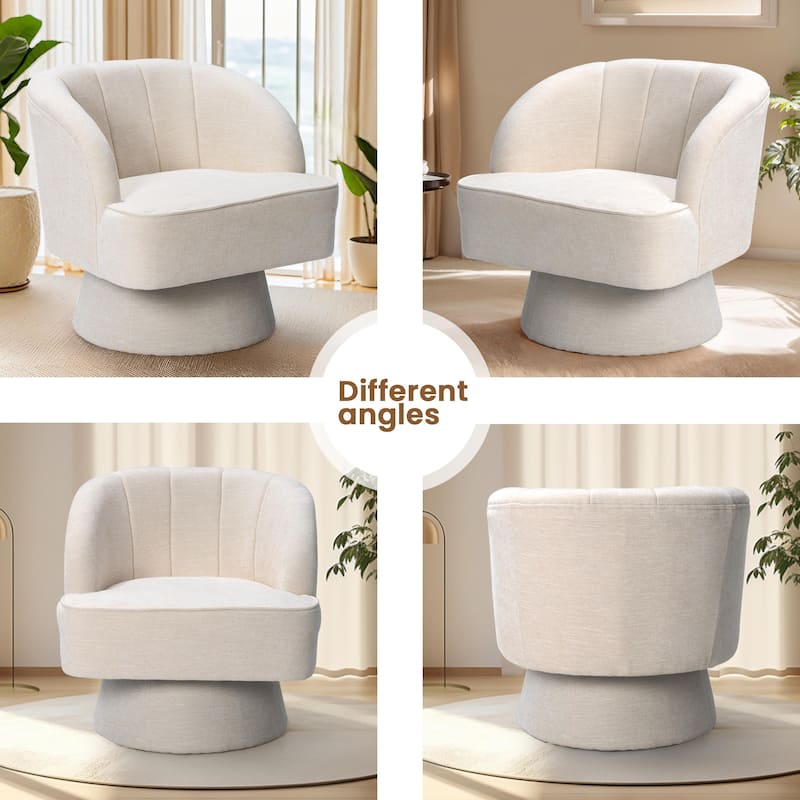 Upholstered Swivel Accent Chair Armchair, Barrel Chair, Club Chair