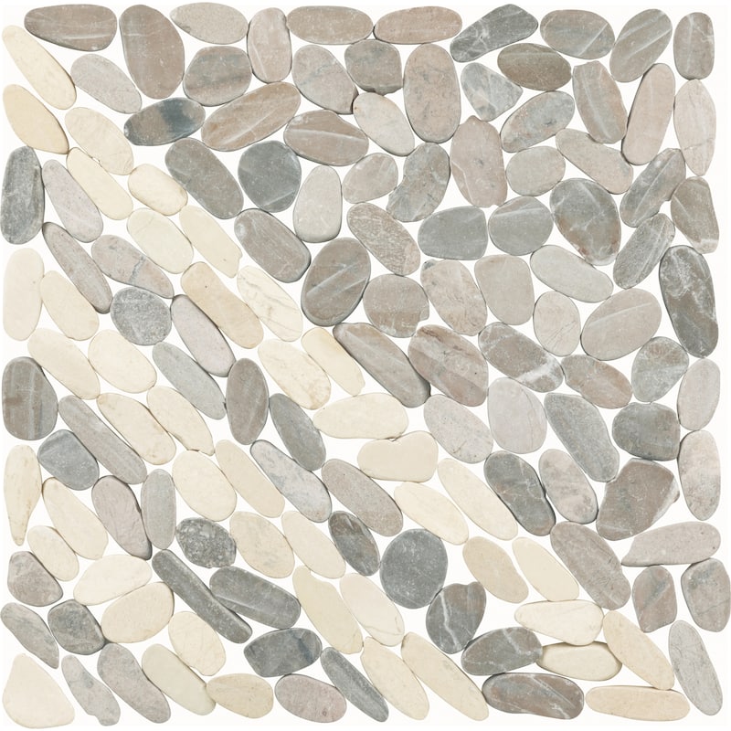 Daltile Pebble Oasis Natural Stone Striped Pebble Mosaic 11" x 11" (11 PC per Carton) (10.78 SQFT per Carton)