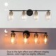 preview thumbnail 8 of 7, Fintch Modern Farmhouse 4-light Bathroom Vanity Light Fixture Industrial Black Gold Wall Sconce