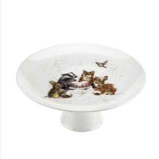 Royal Worcester Wrendale Designs Woodland Party Footed Cake Plate - 9.75 inch