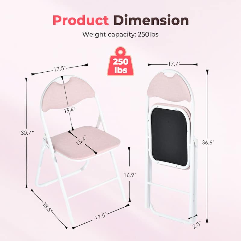 Homy Casa 4PK Folding Chair Set-Portable, Foldable