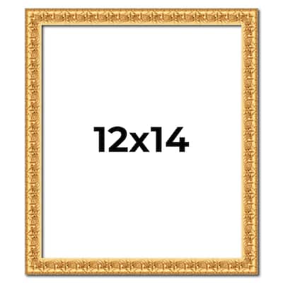12x14 Frame Gold Real Wood Picture Frame Width 1 inches | Interior