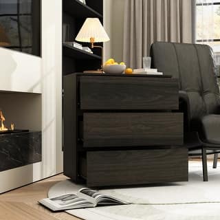 3 Drawer 32.3"H x 30.3" W Nightstand Chest Cabinet Dresser Bedroom Storage