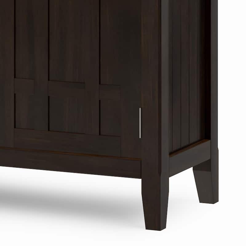 WYNDENHALL Freemont SOLID WOOD 54 inch Wide Transitional Sideboard Buffet in Dark Tobacco Brown - 17" D x 54" W x 30" H