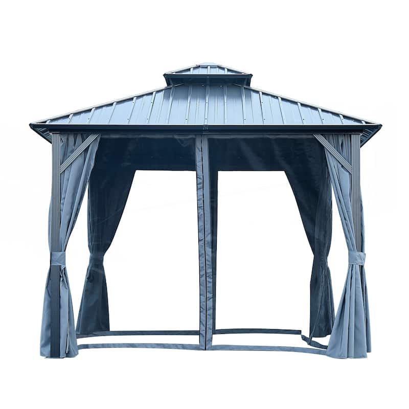 Hardtop Gazebo with Galvanized Steel Double Roof