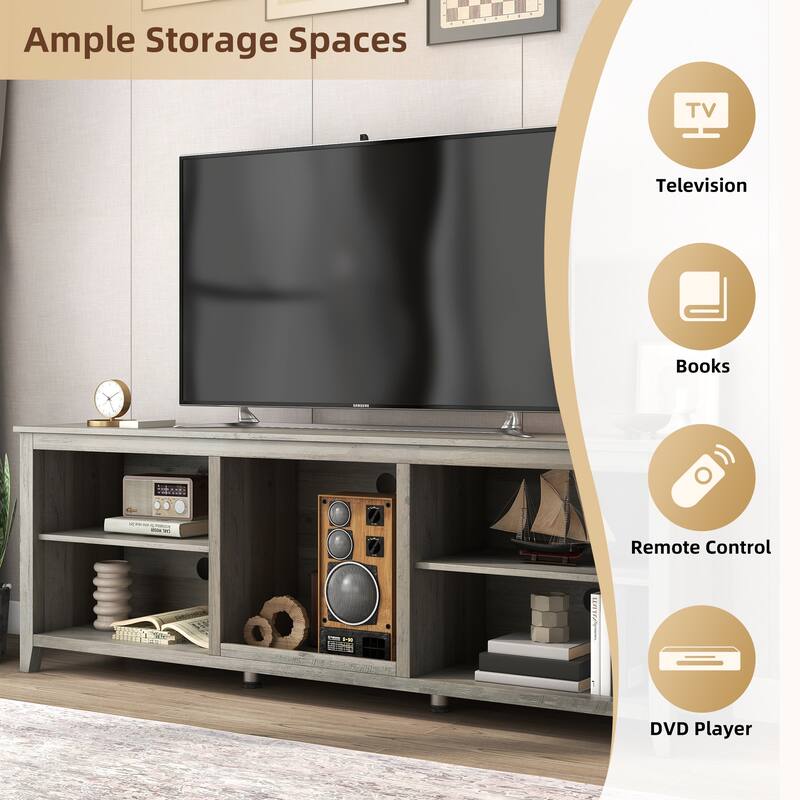 TV Stand Storage Media Console Entertainment Center, without Drawer