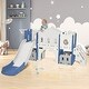 preview thumbnail 37 of 43, Toddler Slide Set, Kids Slide Playset Structure Castle Climber w/Basketball Hoop, Toy Storage Organizer, Kids Climbers Playhouse Blue