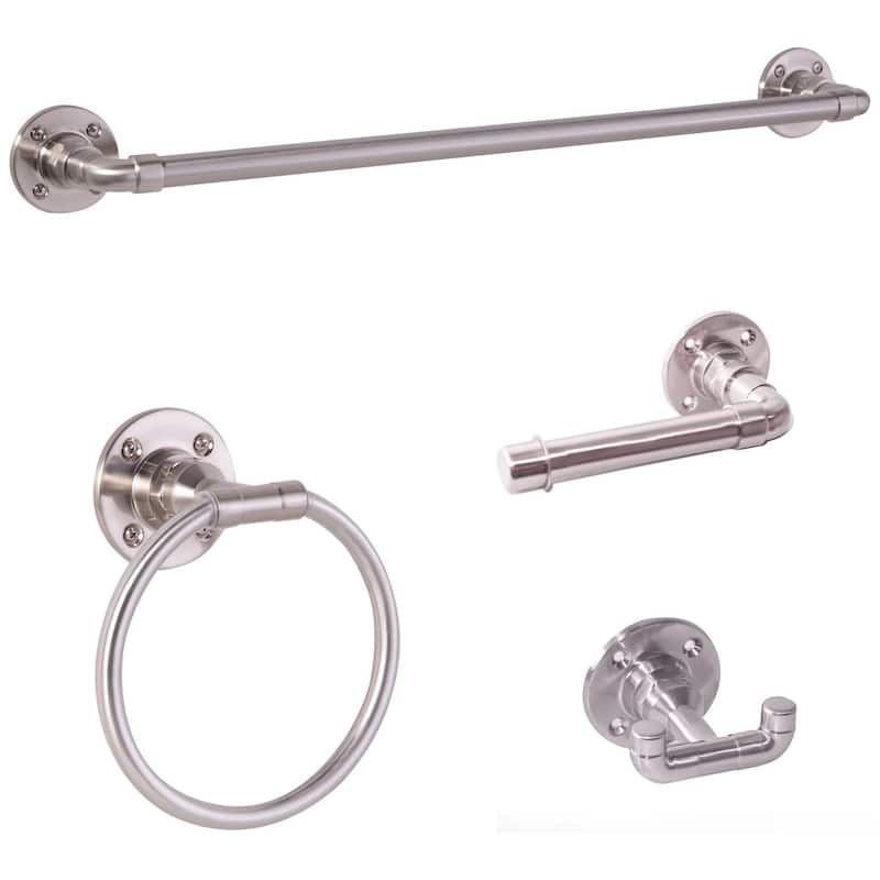 Design House 188573 Kimball Bathroom Accessory Set with 24" Center to - Satin Nickel