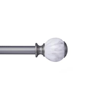Kenney® Khaleesi 1" Premium Decorative Window Curtain Rod, 120-170", Pewter