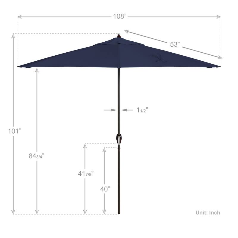 North Bend 9-foot Crank Open Auto-tilt Bronze Finish Patio Umbrella by Havenside Home (Base not included)