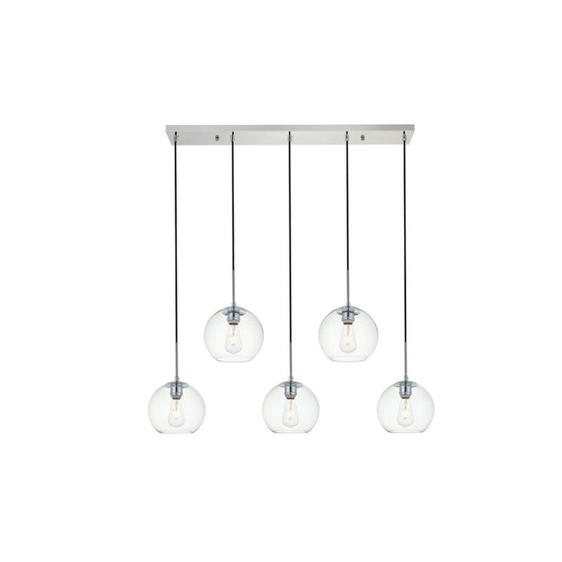 Clear Glass 5-light 42-inch Pendant