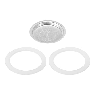 Aluminium Filter Replacement50x41x5mm for 2-Cup Use Mocha Coffee Maker Pot - Silver
