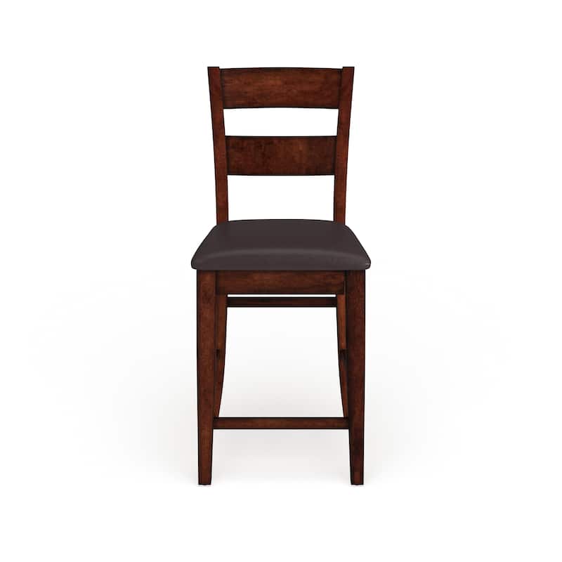 Paur Farmhouse Brown Wood Counter Height Stools (Set of 2) by Furniture of America