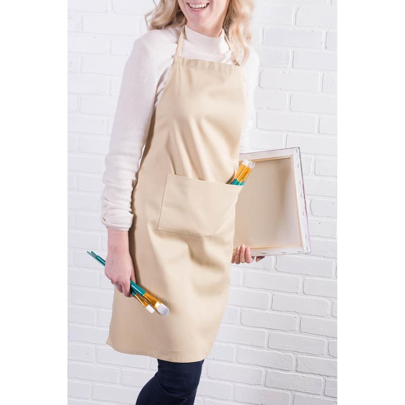 Unisex Chino Cotton Kitchen Chef Apron - 32" - Sand Beige