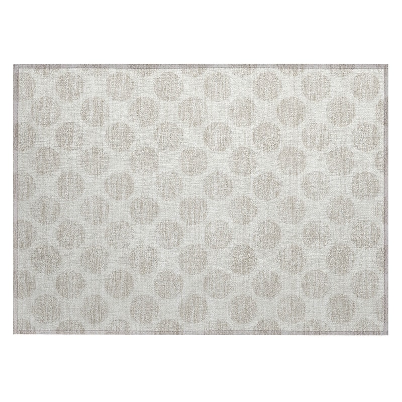 Machine Washable Indoor/ Outdoor Polka Dots Chantille Rug