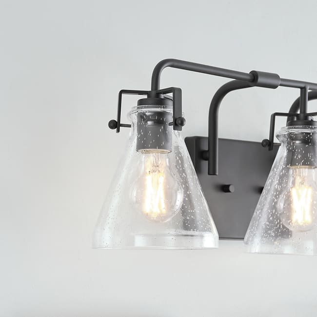 Jaden modern industrial 3-light indoor dimmable bath vanity wall sconce