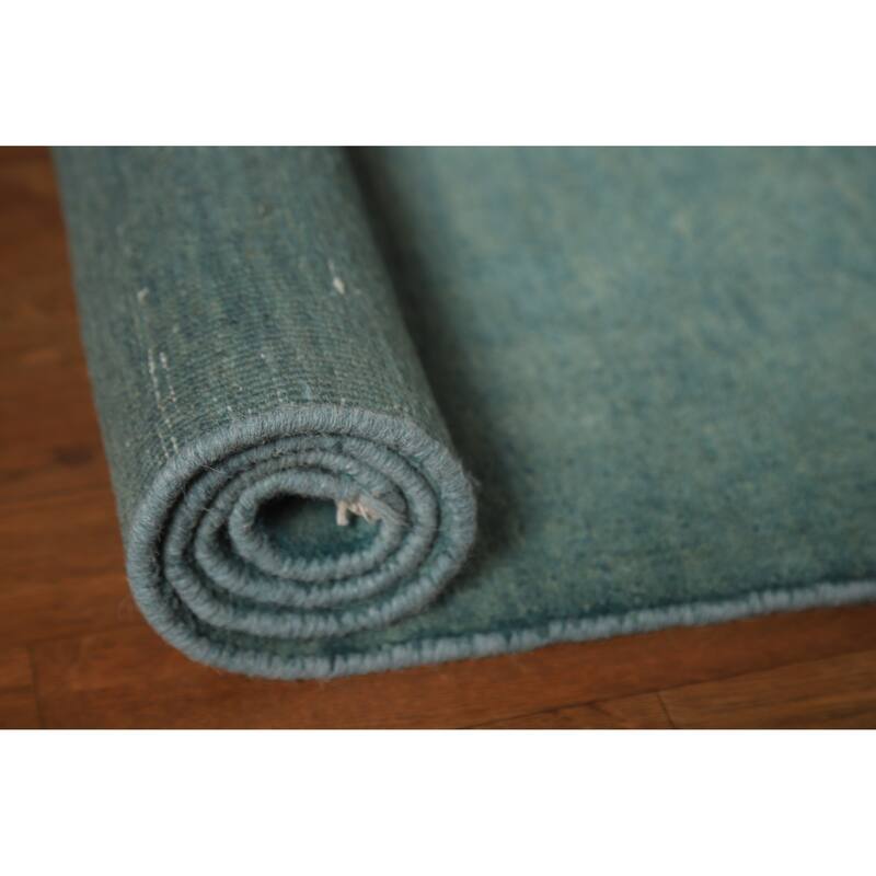 Modern Blue Gabbeh Oriental Rug Handmade Wool Carpet - 3'3" x 4'10"