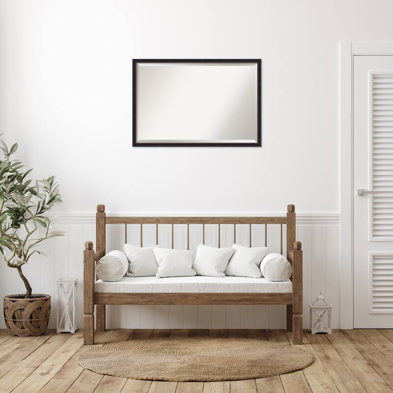 Salon Scoop Beveled Wood Framed Wall Mirror