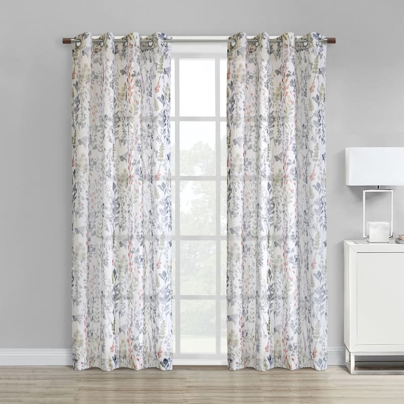 Audrey Sheer Grommet Curtain Panel - Multi - 52" x 63"