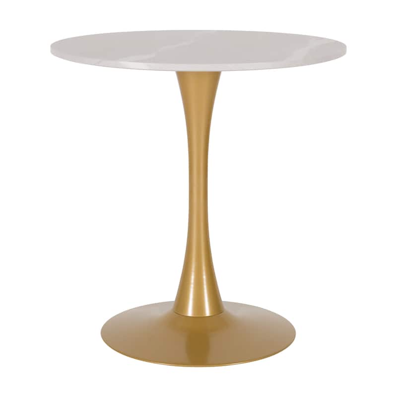 28" Round Bistro Table with Pedestal Base - Grey/Gold
