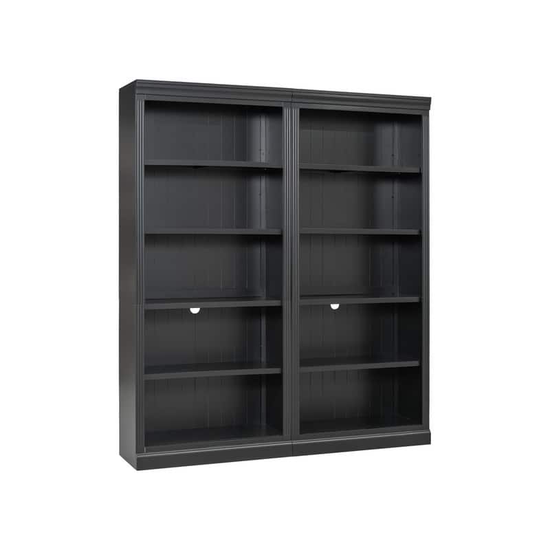 83" Tall Wood Bookcase Suite With Light Strip, Five-Tier Home Decor Bookcase Featuring Adjustable Shelves, Storage Organizer.