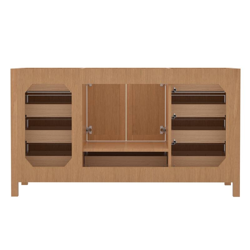 StarrySky 60 inch Undermount Single Sink Bathroom Vanity with Engineered Carrara Marble Top